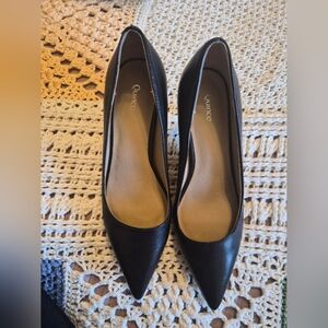 Quince Black Leather Stiletto Heels